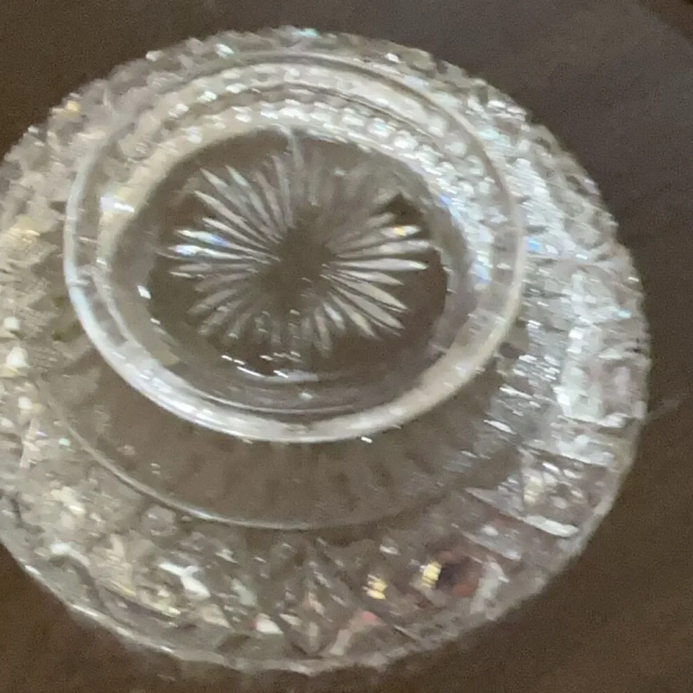 L.E. Smith Clear Cut Glass Decorative Bowl Starburst Sawtooth Rim 6